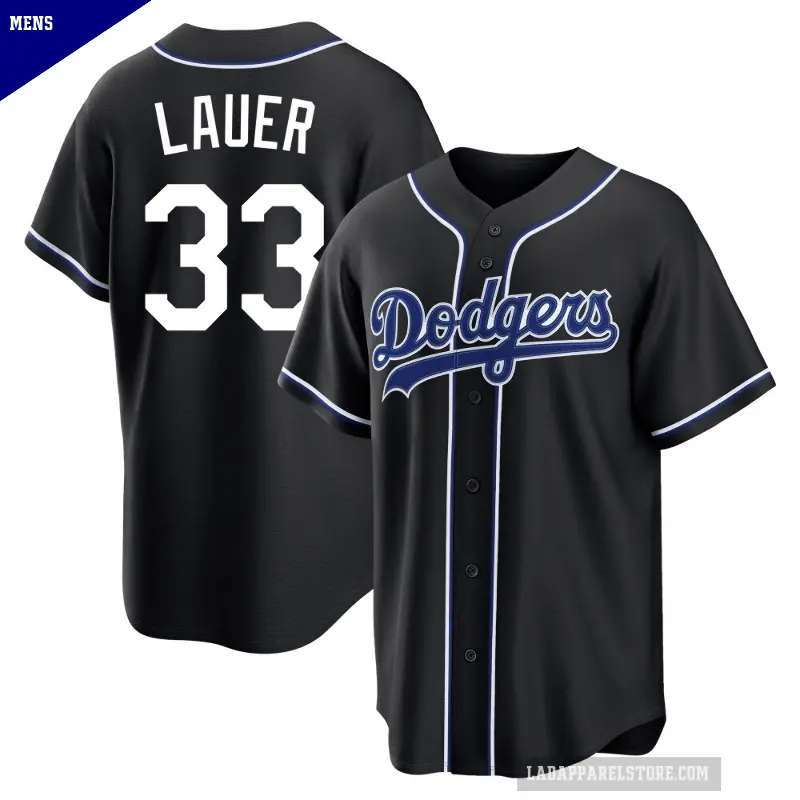 Men's No.33 Eric Lauer Los Angeles Dodgers Black Replica Fashion Out Jersey