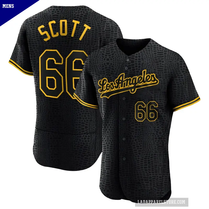 Men's No.66 Tanner Scott Los Angeles Dodgers Black Authentic Snake Skin City Jersey