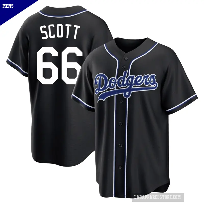 Men's No.66 Tanner Scott Los Angeles Dodgers Black Replica Fashion Out Jersey