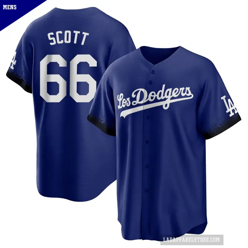 Men's No.66 Tanner Scott Los Angeles Dodgers Royal Replica 2021 City Connect Jersey