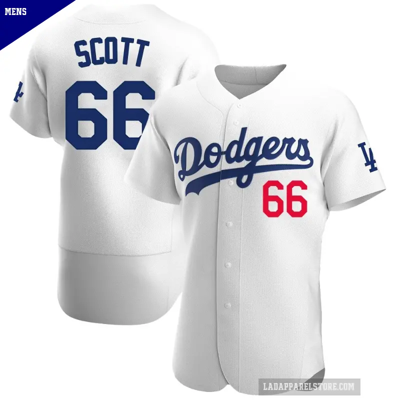 Men's No.66 Tanner Scott Los Angeles Dodgers White Authentic Home Jersey