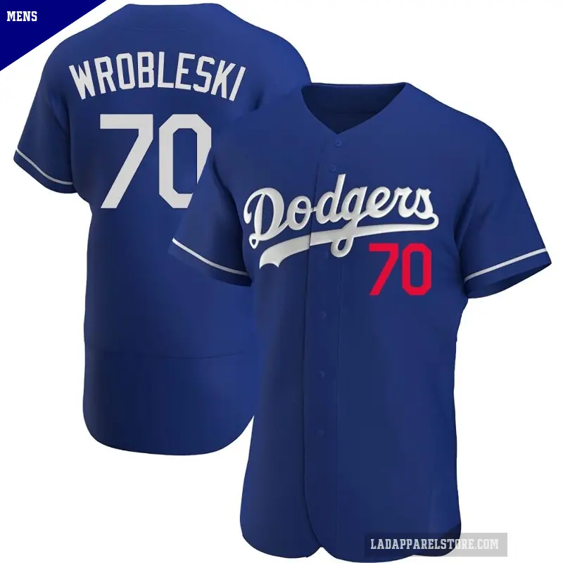 Men's No.70 Justin Wrobleski Los Angeles Dodgers Royal Authentic Alternate Jersey