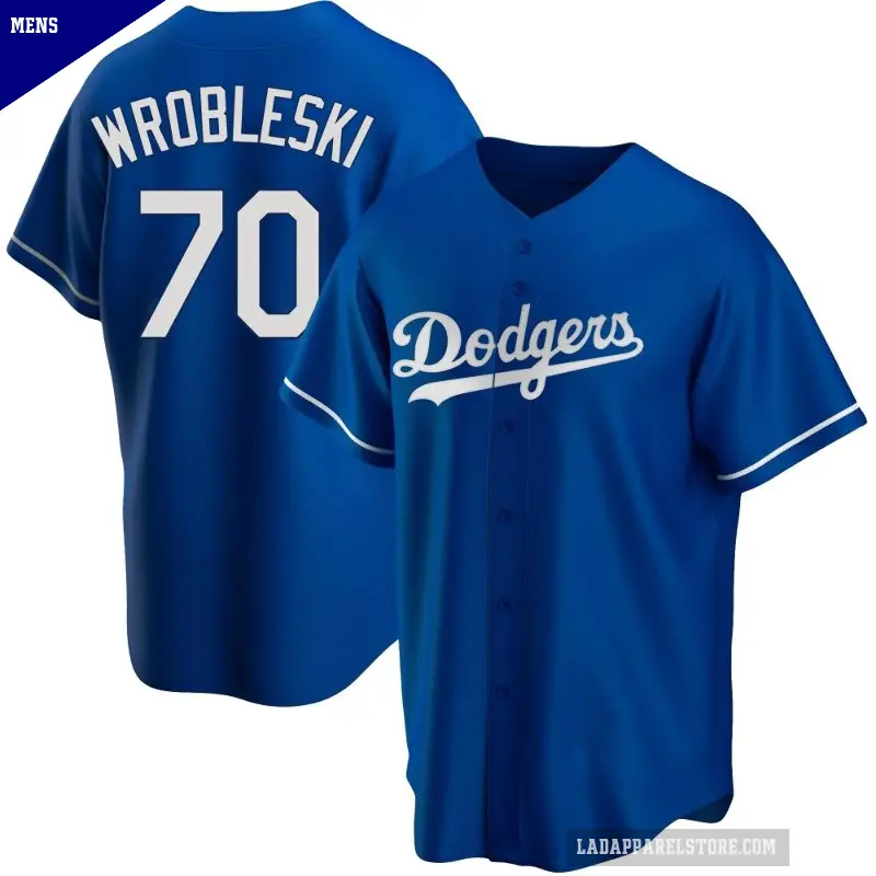 Men's No.70 Justin Wrobleski Los Angeles Dodgers Royal Replica Alternate Jersey