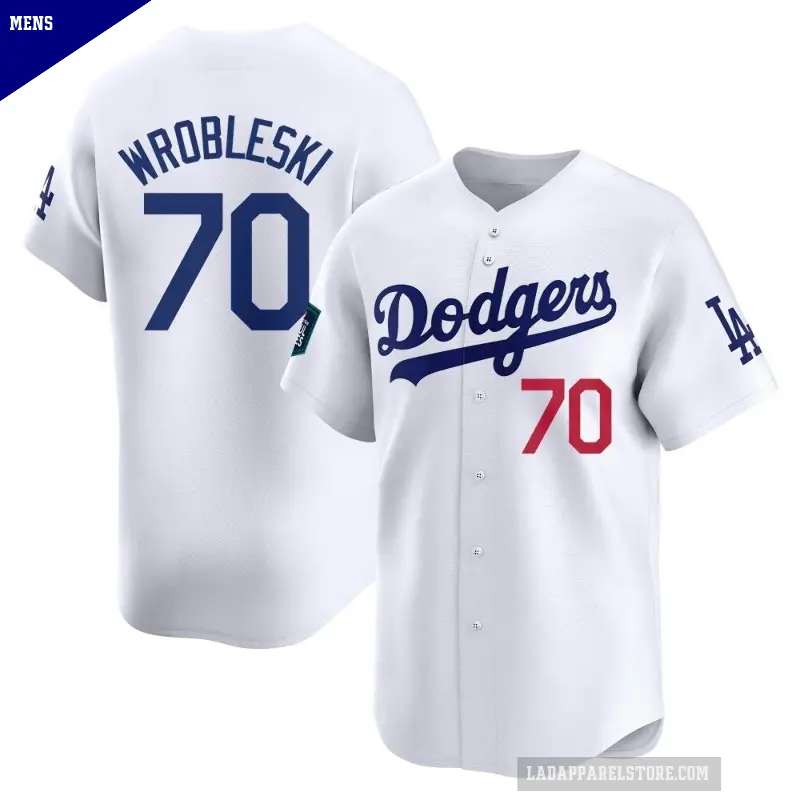 Men's No.70 Justin Wrobleski Los Angeles Dodgers White Limited 2024 World Tour Seoul Series Home Jersey