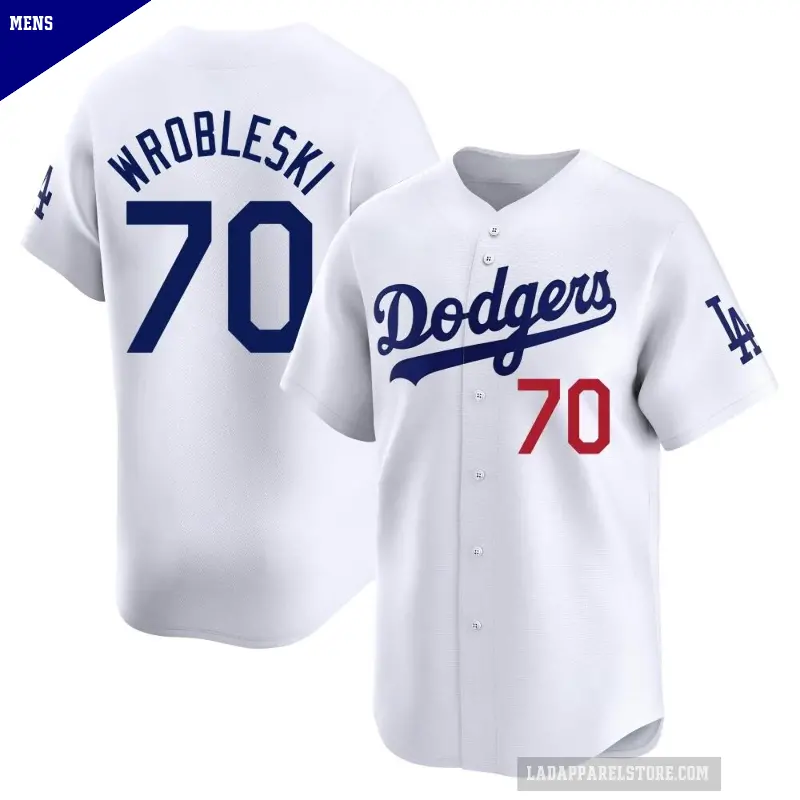 Men's No.70 Justin Wrobleski Los Angeles Dodgers White Limited Home Jersey