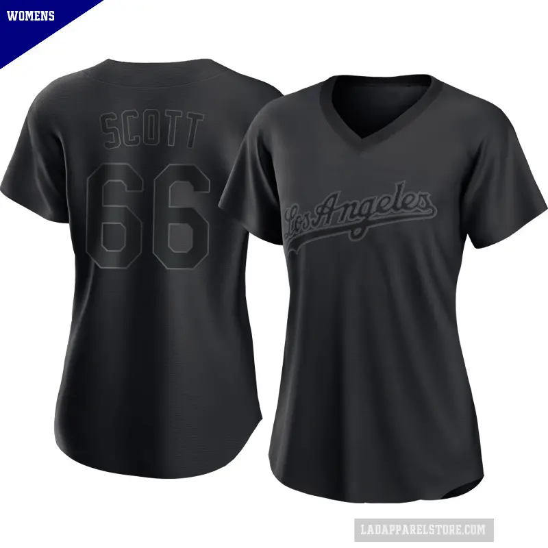 Women's No.66 Tanner Scott Los Angeles Dodgers Black Authentic Pitch Fashion Jersey