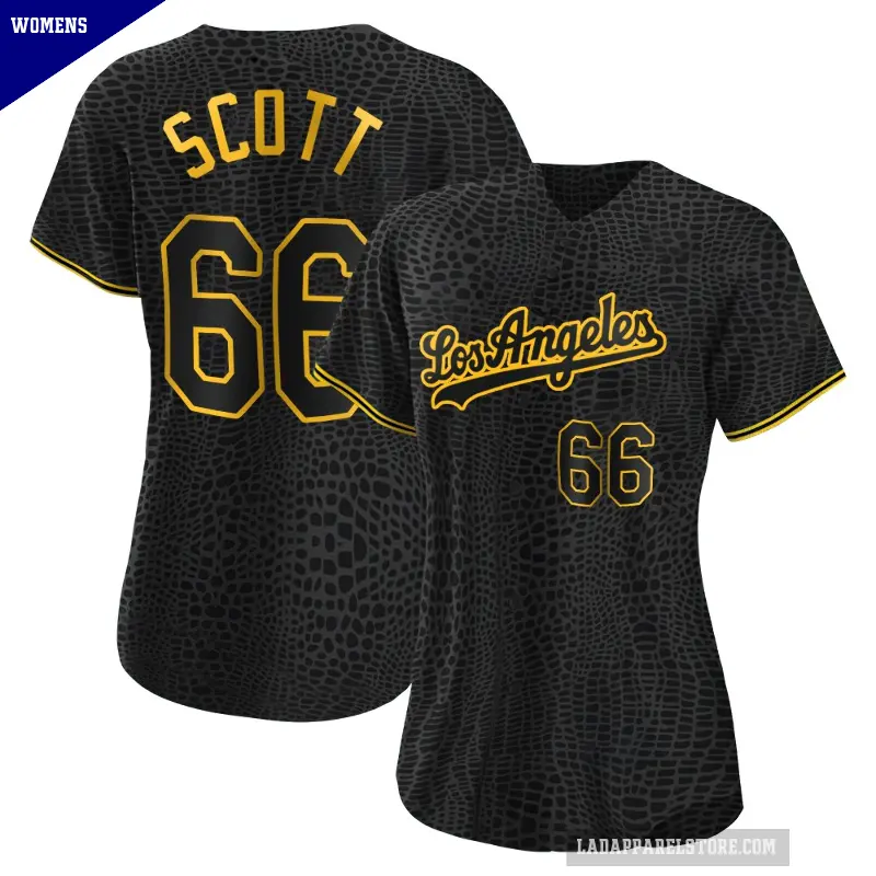 Women's No.66 Tanner Scott Los Angeles Dodgers Black Authentic Snake Skin City Jersey