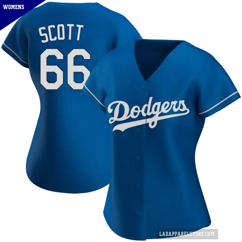 Women's No.66 Tanner Scott Los Angeles Dodgers Royal Authentic Alternate Jersey