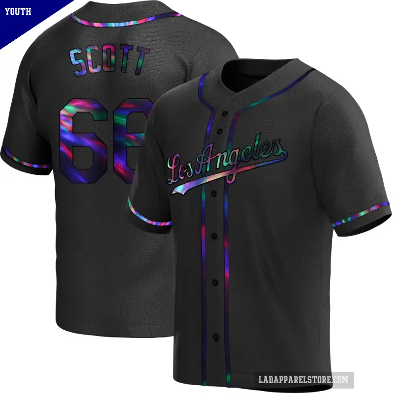 Youth No.66 Tanner Scott Los Angeles Dodgers Black Replica Holographic Alternate Jersey