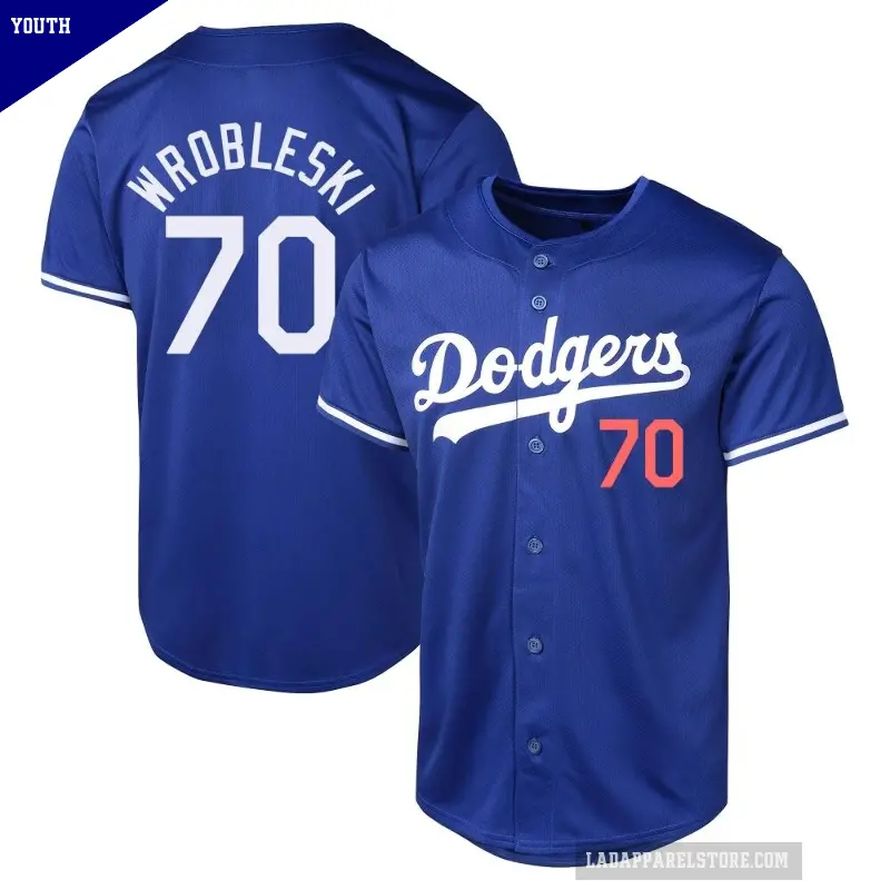 Youth No.70 Justin Wrobleski Los Angeles Dodgers Royal Limited Alternate Jersey