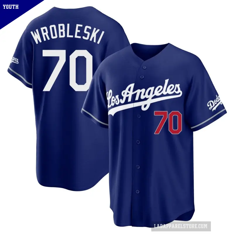 Youth No.70 Justin Wrobleski Los Angeles Dodgers Royal Limited Alternate Stadium Jersey
